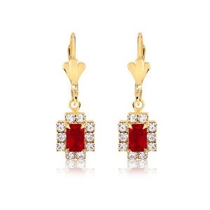 14kt Gold Filled Earing  Ruby Color Stone